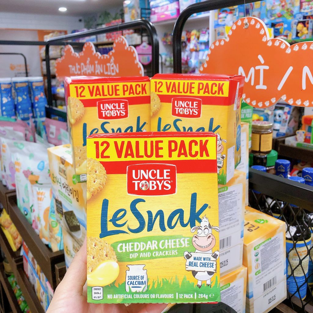 Bánh chấm pho mai Le Snack vị pho mai cheddar 264g (12 vỉ)