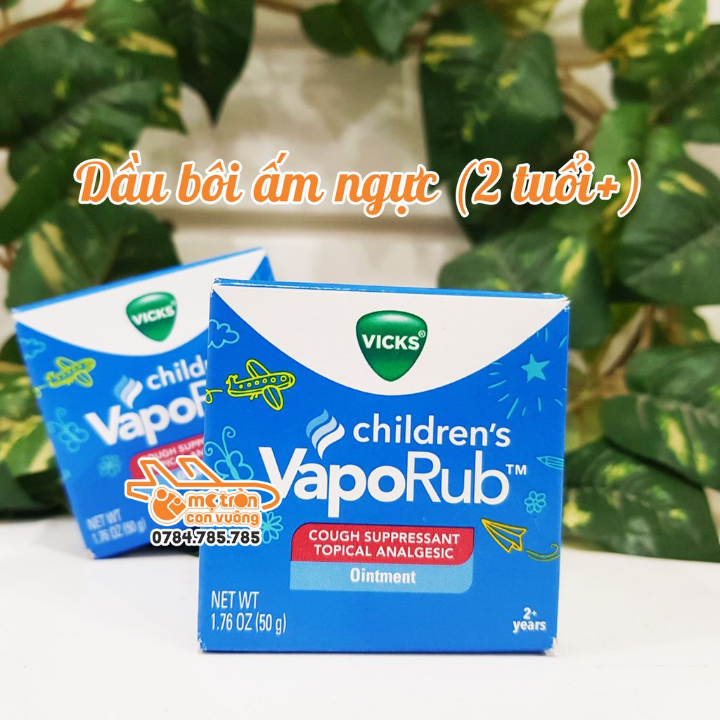 Dầu bôi ấm ngực giảm ho Vicks childrens Vaporub - 50g (2 tuổi +)