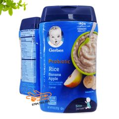 Bột ăn dặm Gerber vị gạo, chuối & táo, MVS