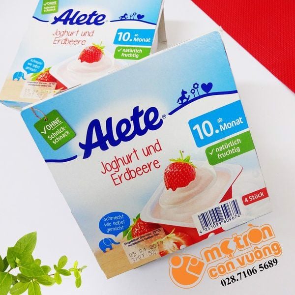 Sữa chua Alete vị dâu 4x100gr (10 tháng+)