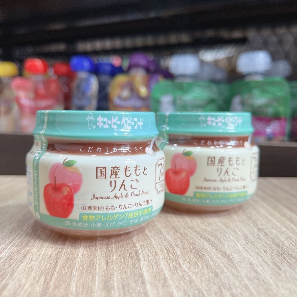 Hũ ăn liền Kewpie vị táo, đào - 70gr (7 tháng +)