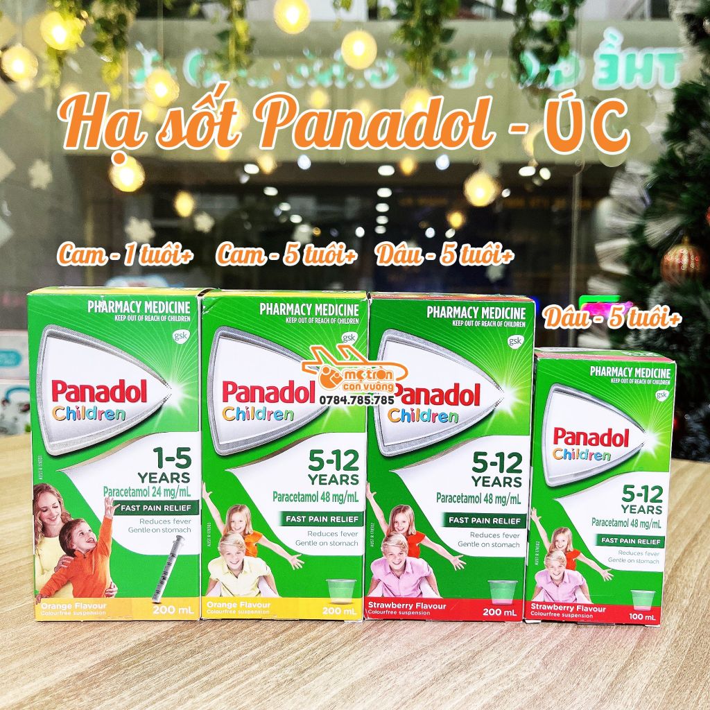Siro giảm đau, hạ sốt Panadol vị dâu 200ml (5-12 tuổi)