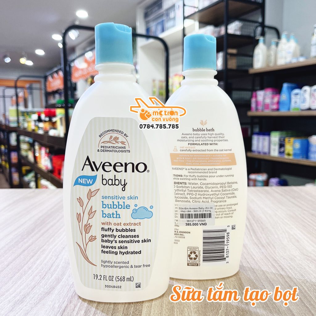 Sữa tắm Aveeno Baby cho da nhạy cảm - 568 ml (3 tháng +)