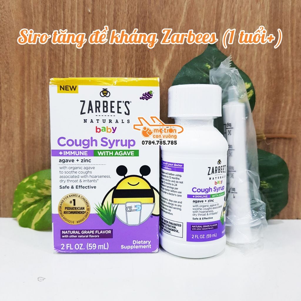 Siro ho và tăng đề kháng Zarbee's 59ml (12 - 24 tháng)