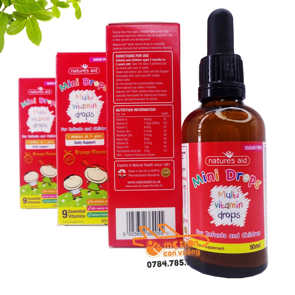 Vitamin tổng hợp dạng giọt Natures Aid (3 tháng+)