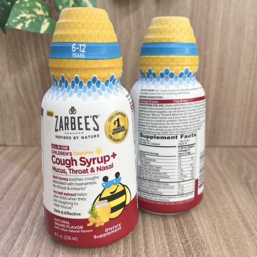 Siro ho đờm, đau họng & mũi Zabee's 236ml (6-12 tuổi).
