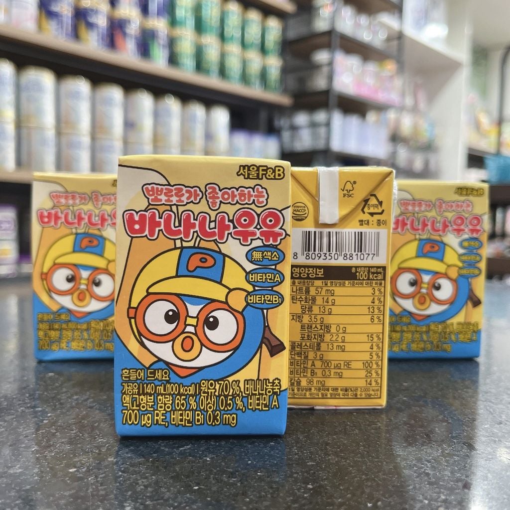 Sữa Pororo tăng chiều cao, trí não vị chuối 140ml