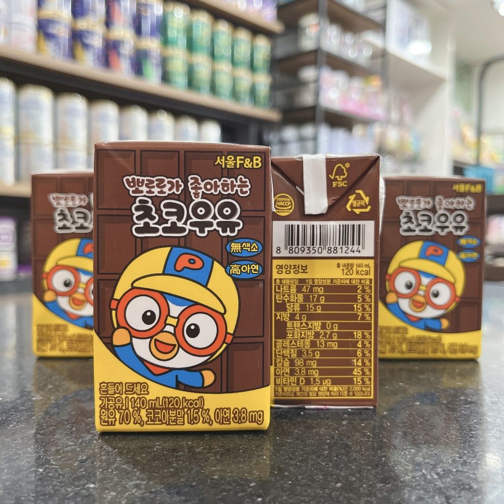 Sữa Pororo tăng chiều cao, trí não vị socola 140ml