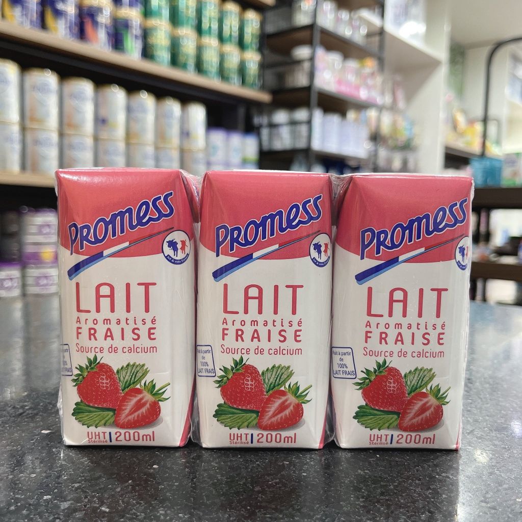 Sữa tươi Promess vị dâu (200ml * 6 hộp)