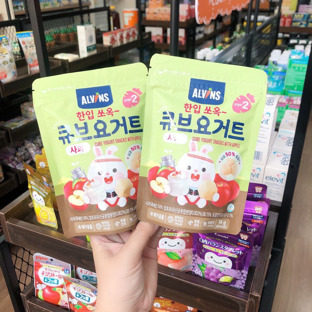 Sữa chua khô sấy lạnh cho bé Alvins vị táo 16g