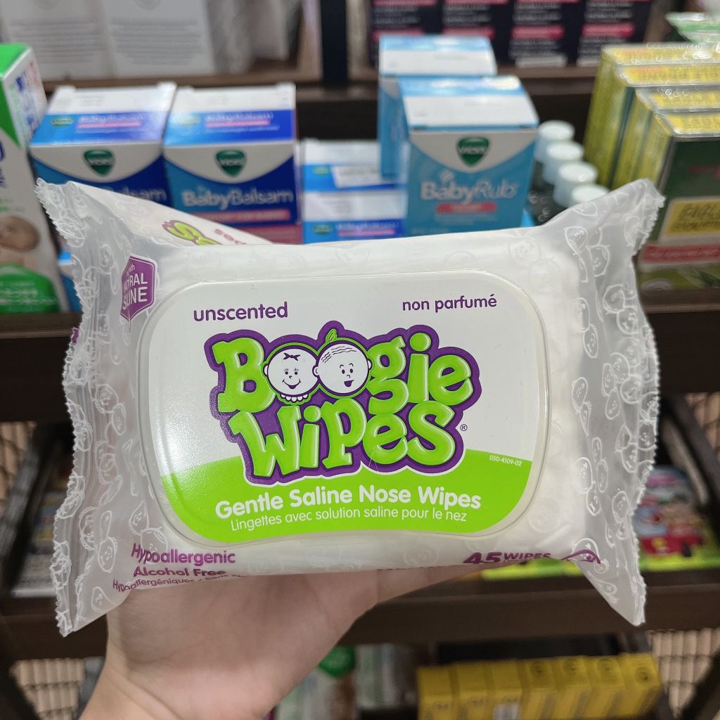 Giấy lau mũi Boogie không hương Wipes (45 tờ)