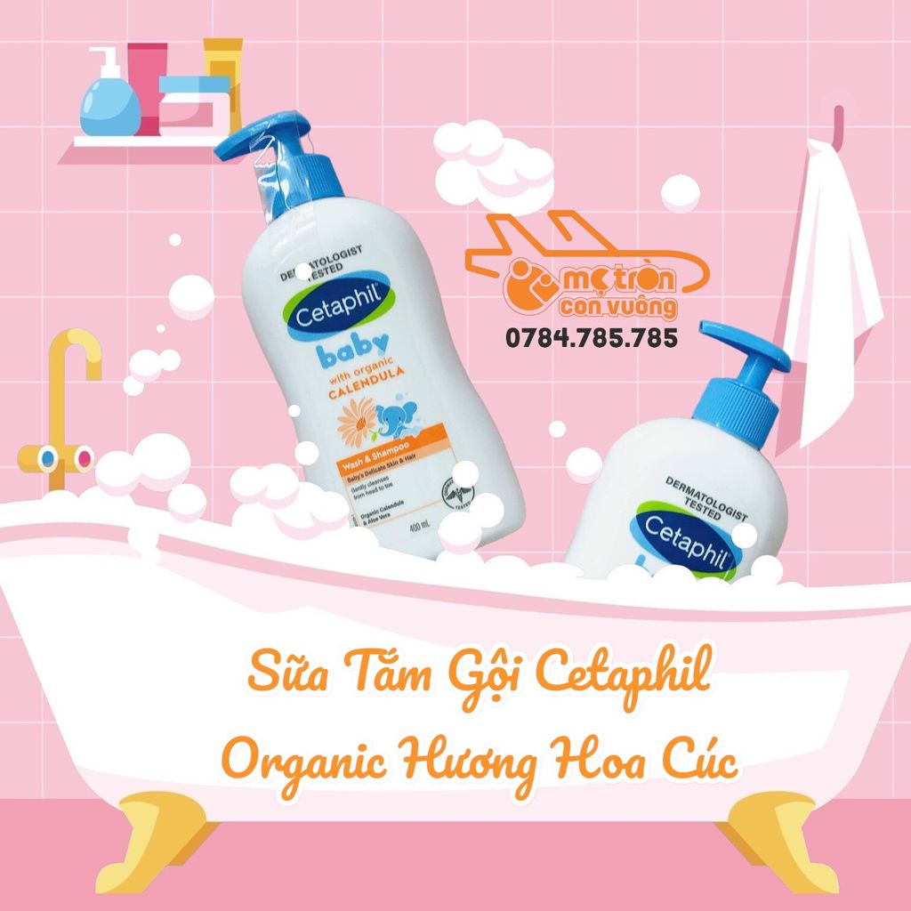 Sữa tắm & dầu gội Cetaphil hương hoa cúc , lô hội 399ml