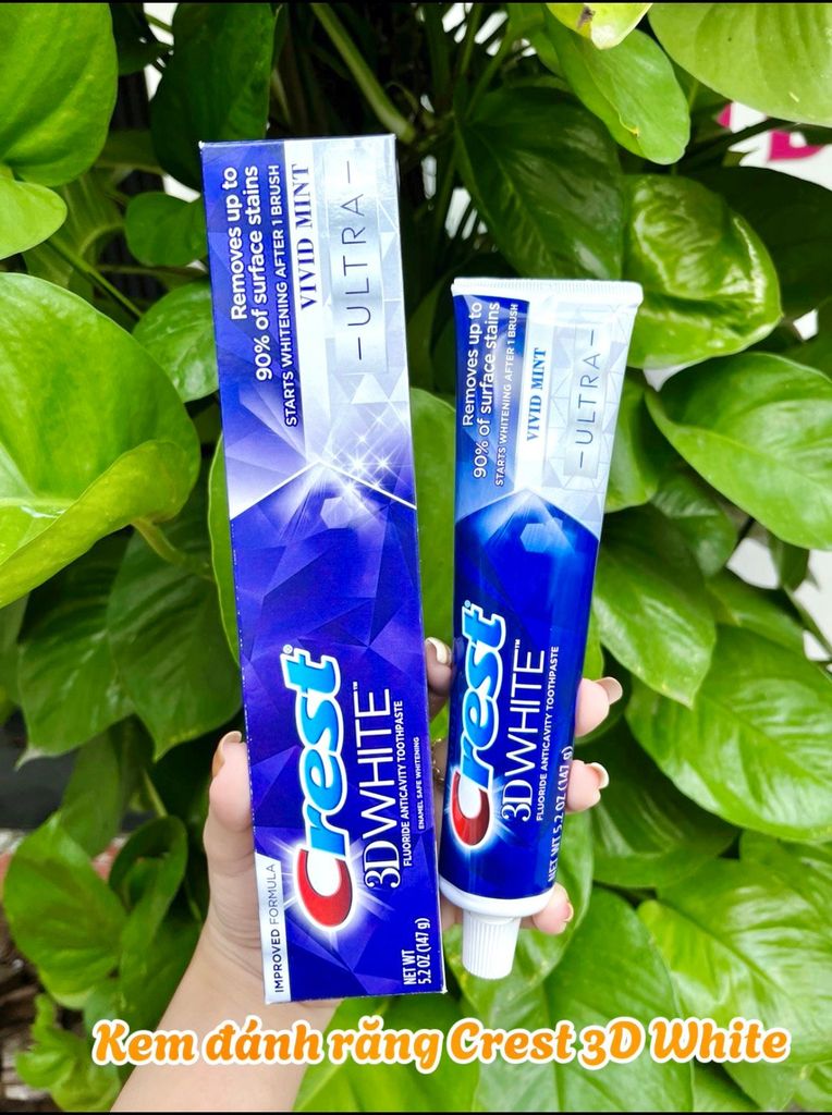 Kem Đánh Răng Crest 3D White hương bạc hà - 2 tuổi+
