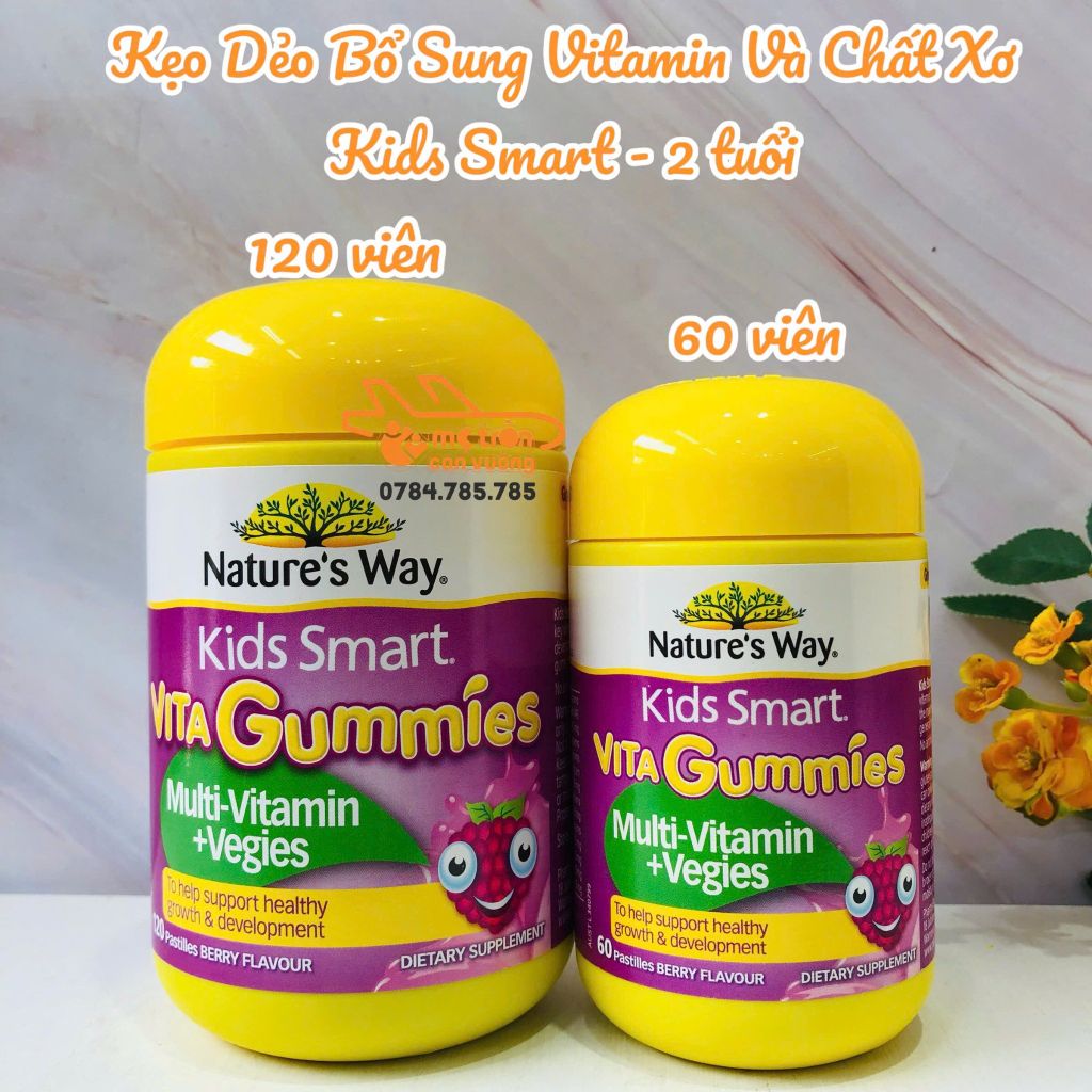 Vitamin tổng hợp và chất xơ Kids Smart - 120 viên