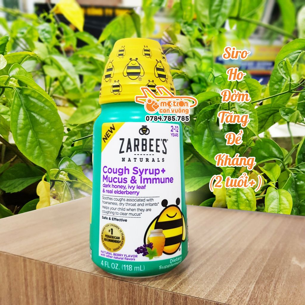 Siro ho đờm , tăng đề kháng Zarbee's - 118ml (2-12 tuổi)