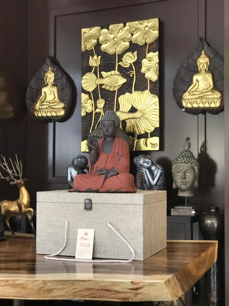 Tượng Phật Adida - Gốm Tử Sa