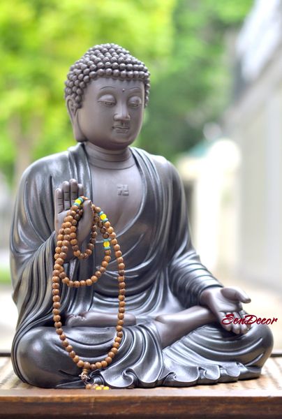 Tượng Phật Adida - Gốm Tử Sa Size to