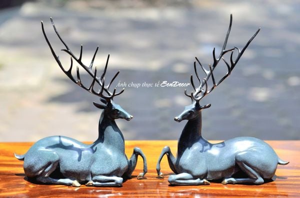 Cặp Hươu Tài Lộc - Tượng Đồng Decor trang trí