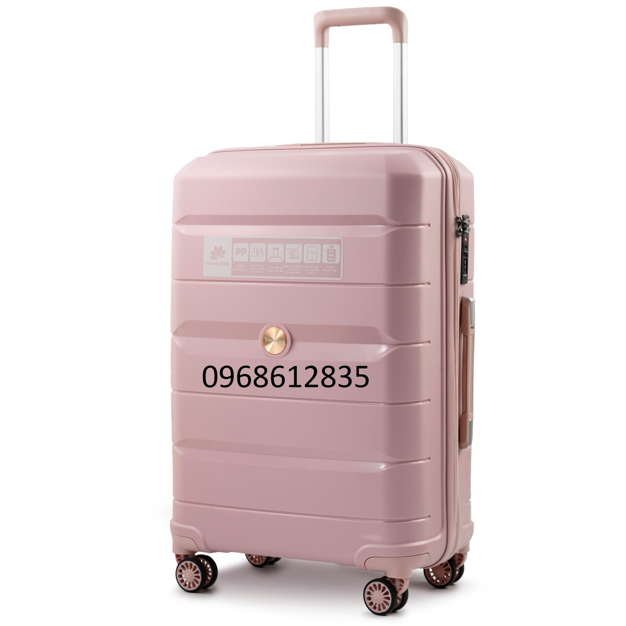 Vali Chống Bể 100% PP883 Size 28 Hồng Phấn – Balo Chính Hãng