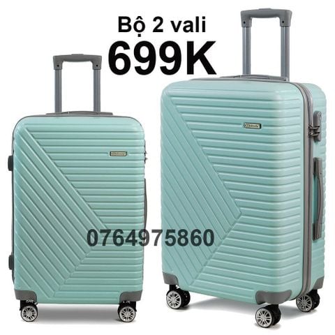 Combo 2 Vali size 20&24 giá rẻ Mã t66 Xanh ngọc