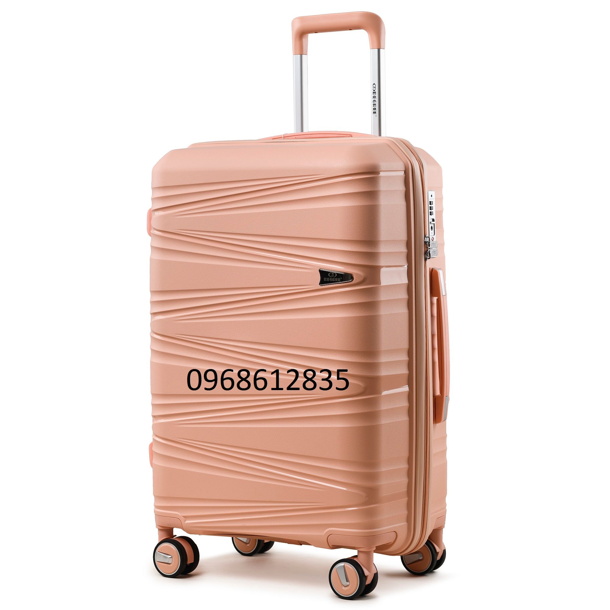 Vali Chống Bể 100% Degree PP05 Size 24 Hồng Đào