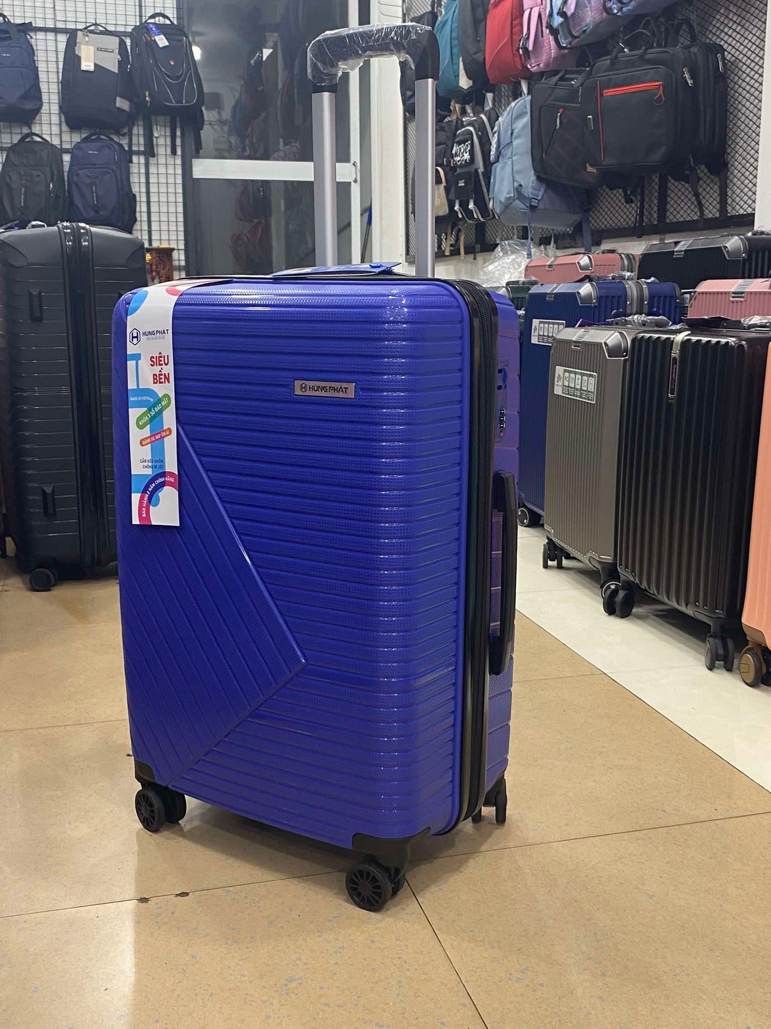 Vali Chống Bể 100% PP 668 Size 24Xanh Lam