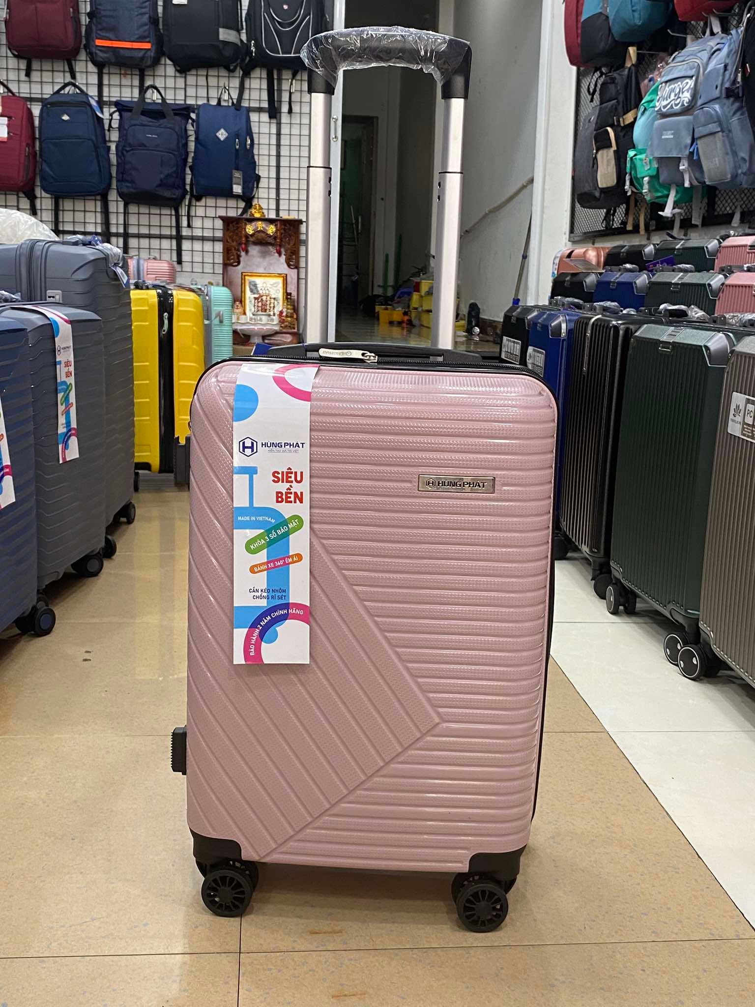 Vali Chống Bể 100% PP 668 Size 20 Hồng Tím