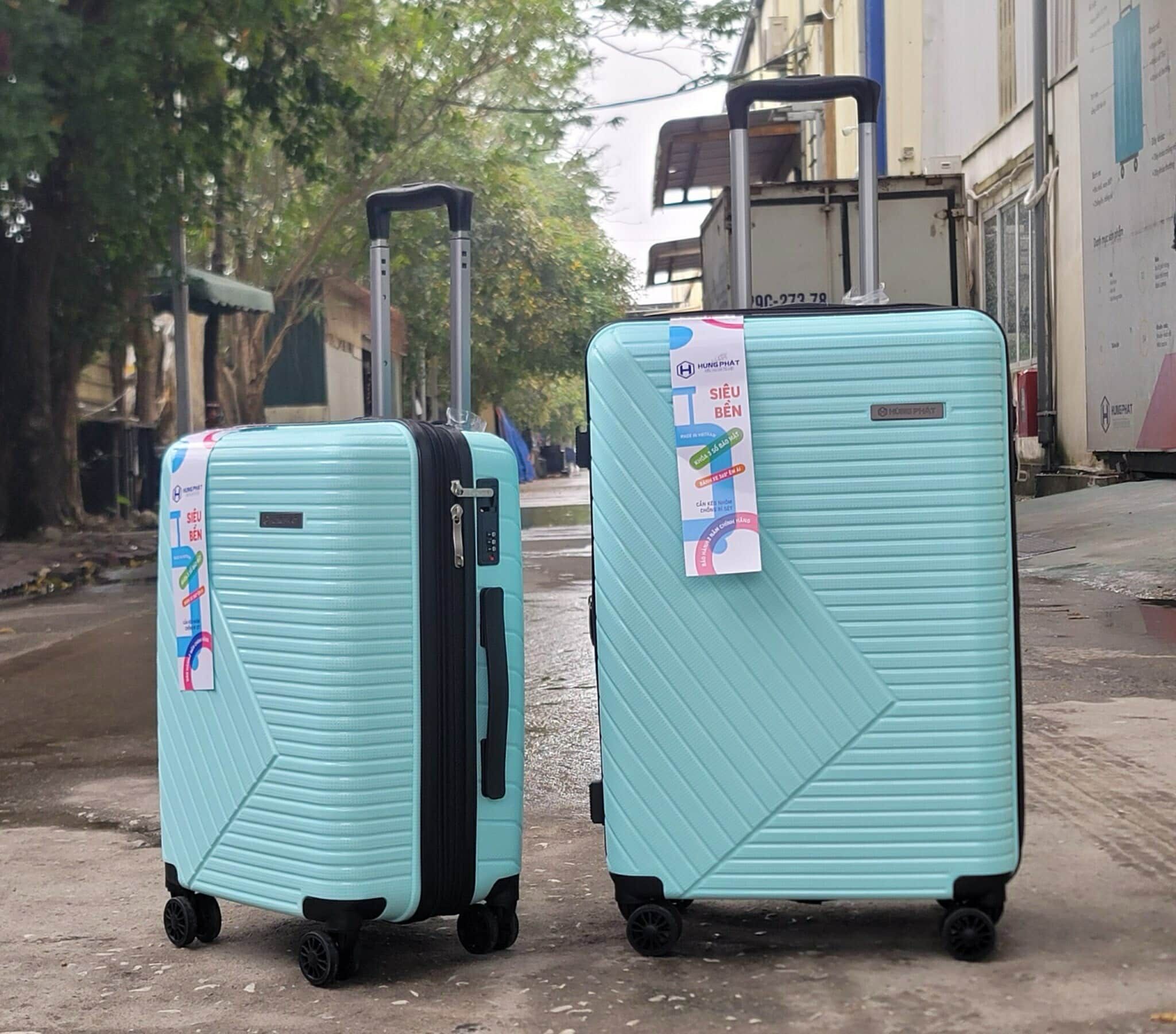 Combo 2 Vali PP668 Size 20&24 Chống bể 100% Xanh mInt