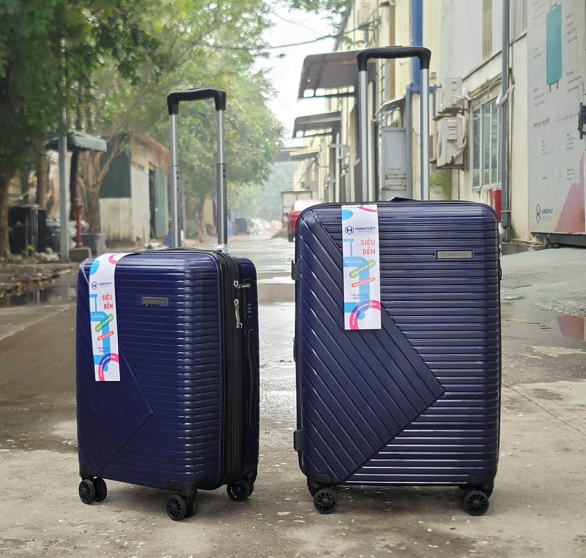 Combo 2 Vali PP668 Size 20&24 Chống bể 100% Xanh than