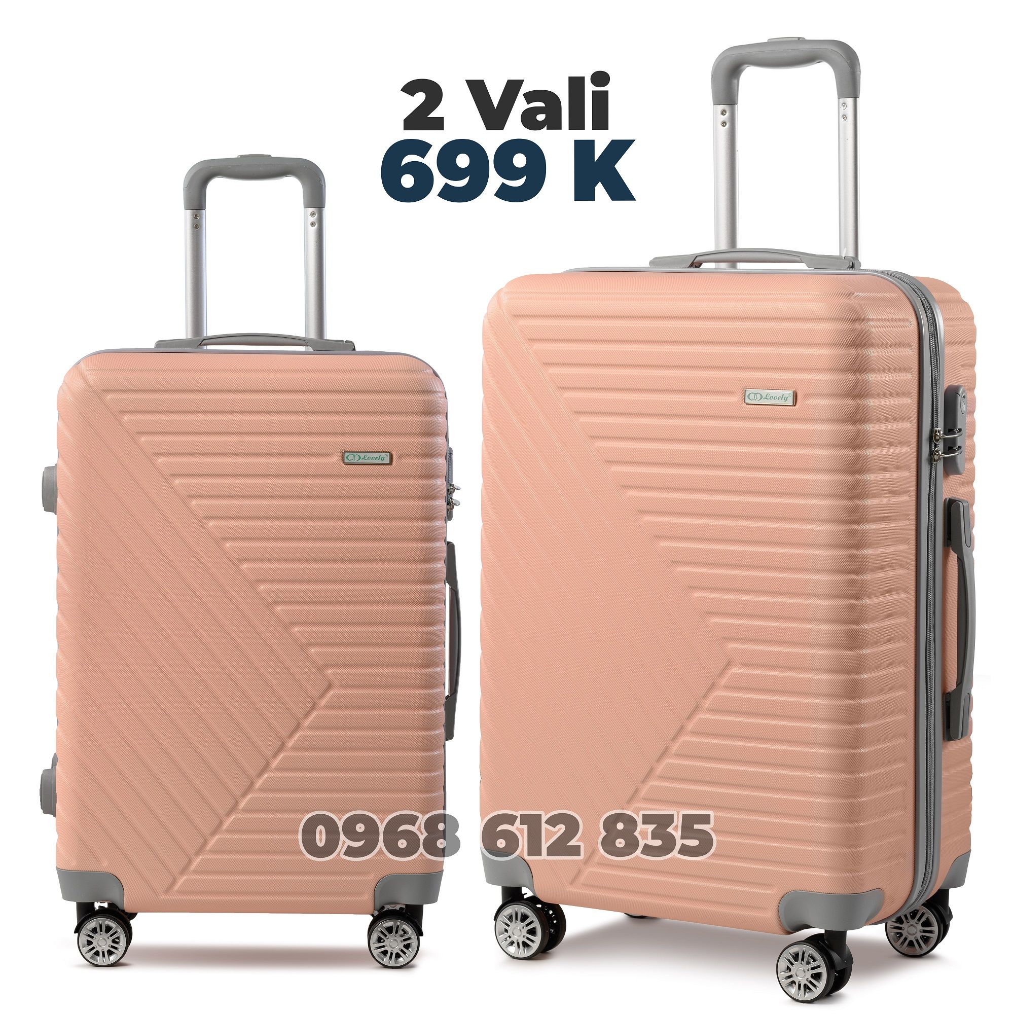 Combo 2 Vali T66 Màu Hồng đào