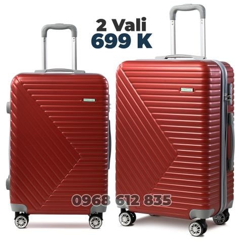 Combo 2 vali Kéo Size 20&24 Mã T66 Màu Đỏ