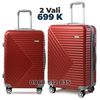 Combo 2 vali Kéo Size 20&24 Mã T66 Màu Đỏ