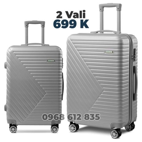 Combo 2 Vali Size 20&24 Mã T66 Màu Bạc