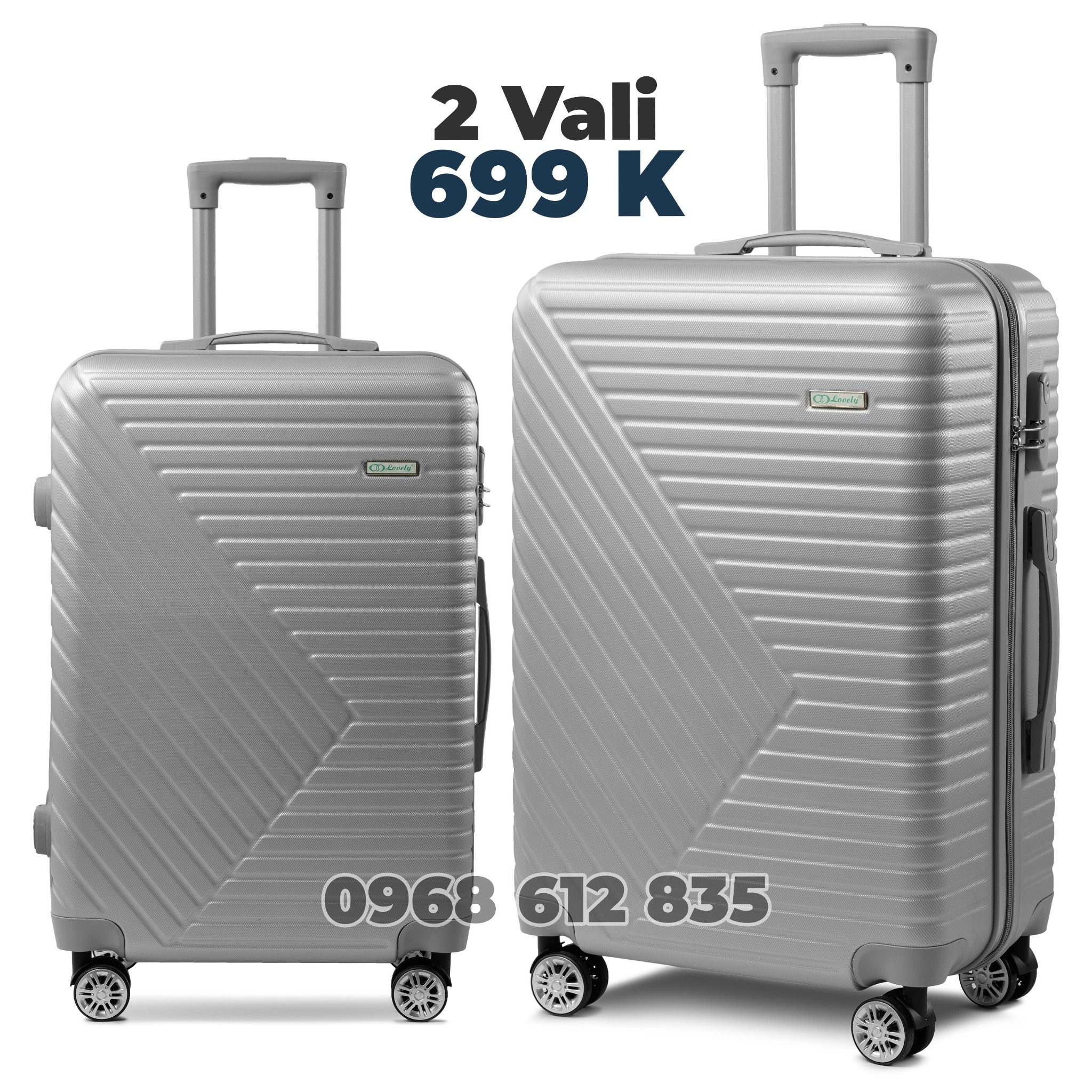 Combo 2 Vali Size 20&24 Mã T66 Màu Bạc