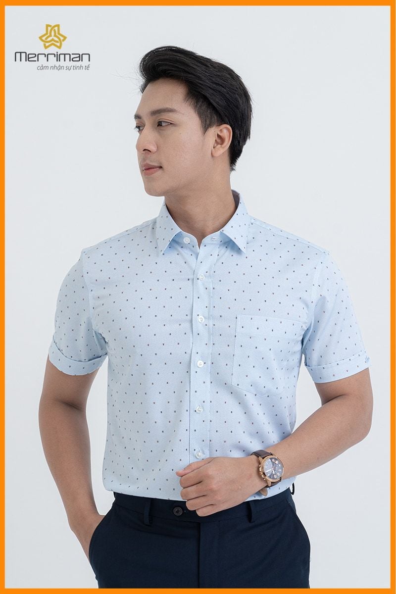 Áo Sơ Mi Hoạ Tiết Gương Mặt Tay Ngắn Cổ Vest Thời Trang Unisex Vải Lụa Chéo   HolCim  Kênh Xây Dựng Và Nội Thất