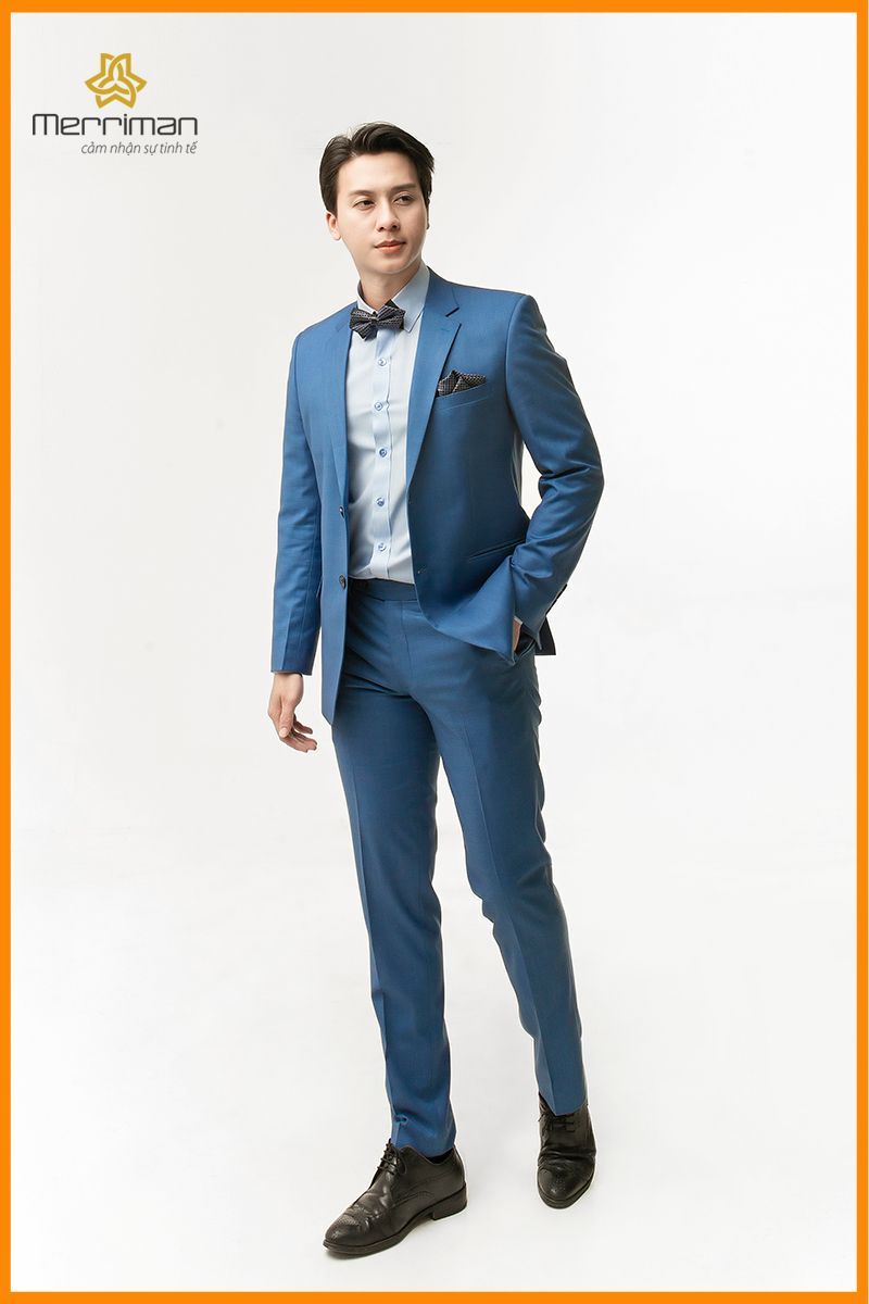Áo suit vest công sở may đo thiết kế hai hàng khuy đơn viền tròn BASIC