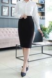  Chân váy nữ công sở màu đen Merriman mã THWSK09 dáng bút chì 
