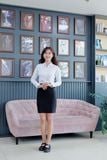  Áo sơ mi nữ dài tay màu trắng Merriman mã THWSL020 