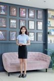  Áo sơ mi nữ sợi tre Merriman mã THWSS020 màu xanh 