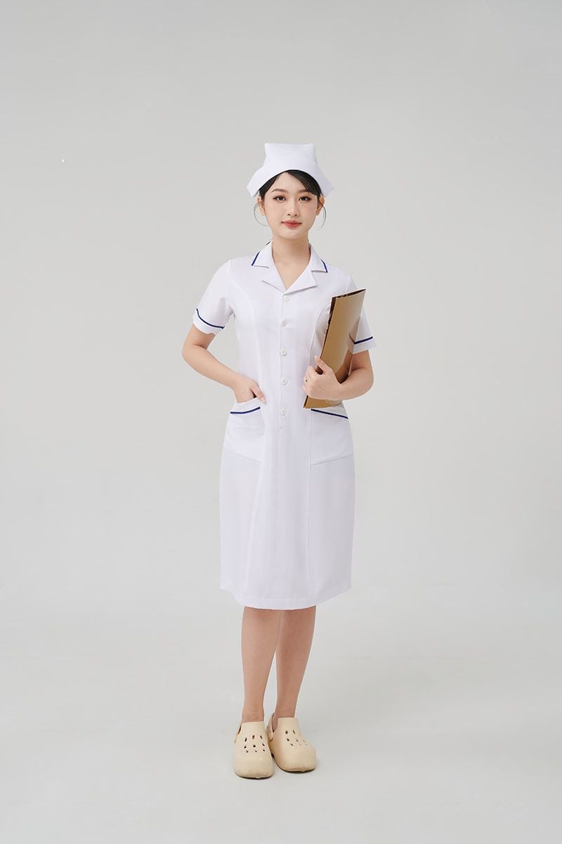 99+ Mẫu đồng phục đầm công sở nữ đẹp | Phú Hoàng Uniform