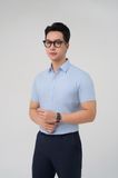  Áo sơ mi nam cao cấp Merriman mã THMOS510 màu BLUE 