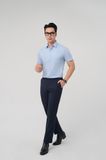  Áo sơ mi nam cao cấp Merriman mã THMOS510 màu BLUE 