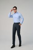  Quần tây công sở nam không ly Merriman mã THMP071 màu Blue 