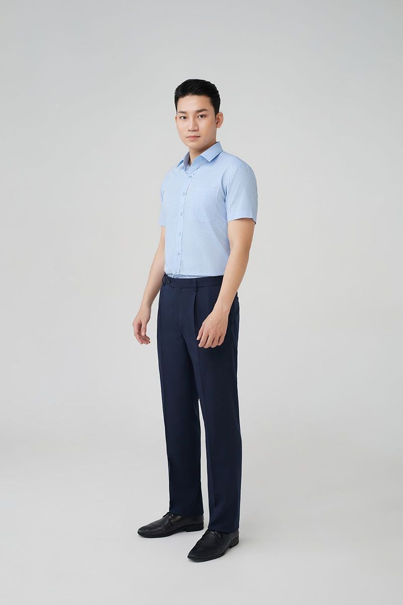 Quần tây nam màu Navy có ly Merriman mã THMPP061 thoáng mát
