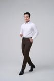  Quần tây nam công sở không ly Merriman mã THMP067 màu D.BROWN chất liệu nano 