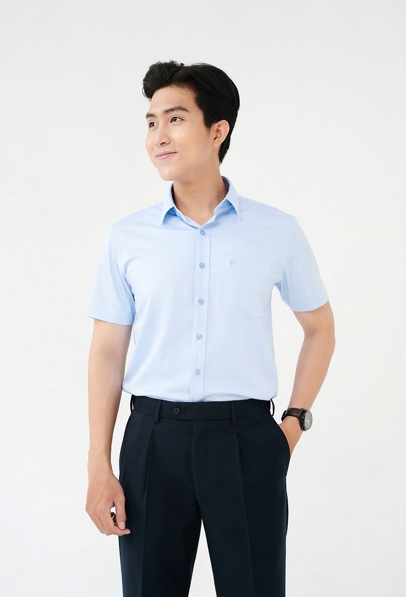 Áo sơ mi nam cộc tay hàng hiệu MS222110 cao cấp công sở