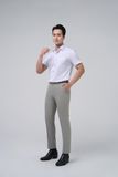  Quần tây nam công sở không ly Merriman mã THMP068 màu GREY chất liệu nano 