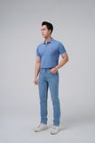  Áo thun nam có cổ Merriman mã THMTS057 màu B.DENIM 