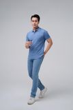  Áo thun nam có cổ Merriman mã THMTS057 màu B.DENIM 