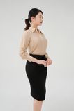  Chân váy nữ công sở bút chì Merriman mã THWSK08 màu đen 